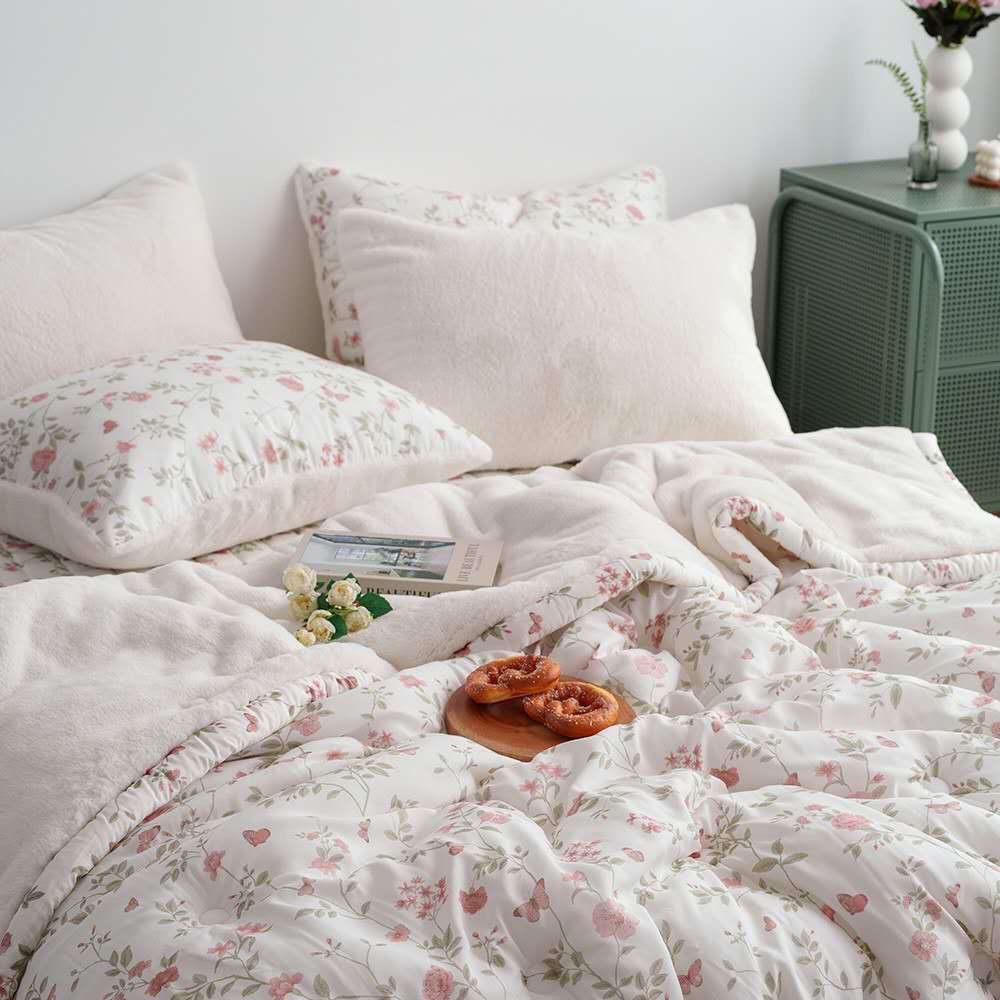 🇰🇷 韓國製 NEW花紋春秋冬被【粉色花藤】