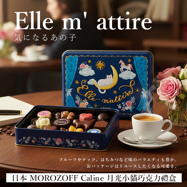 日本 MOROZOFF Caline 月光小貓巧克力禮盒15入